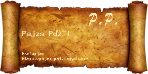 Pajzs Pál névjegykártya